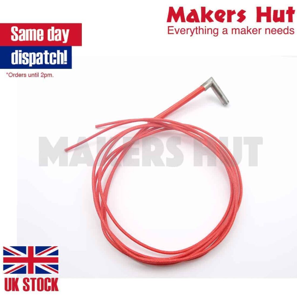 40W Ceramic Cartridge Heater- Right Angle 24V Heating Element - 3D Printer - RepRap