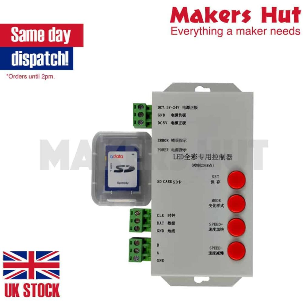 T-1000S RGB LED Pixel Controller SD Card -WS2812 LPD8806 WS2811 WS2801 T1000S