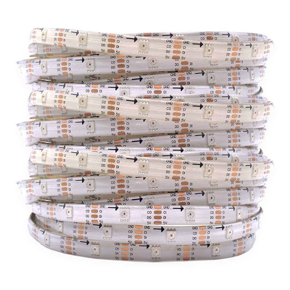 APA102 LED 5V Addressable RGB LED Strip - 32 - 60 - 144 LED/M
