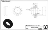 Dual V Wheel for V Slot Linear Extrusion -RepRap CNC 3D Printer - Delrin S/Steel - Image 5