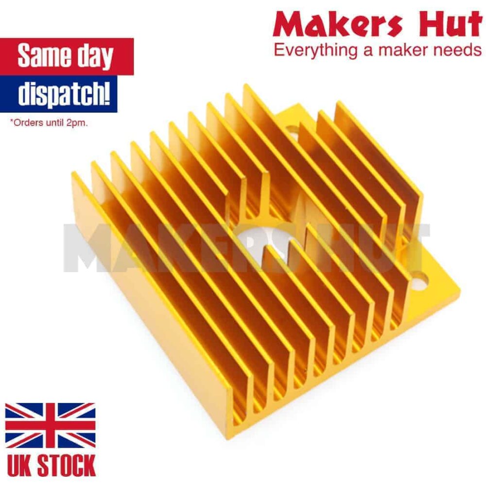 Nema17 Anodized Heatsink Heat Sink - Nema 17 - Gold - Cooling MK 7