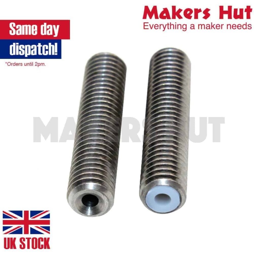 5pcs M6x30mm Stainless Steel Nozzle Throat with PTFE Liner
