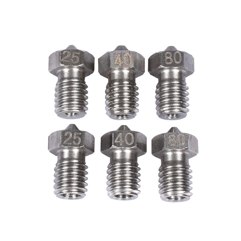Stainless Steel Extruder Nozzle V6 - 1.75 or 3mm Filament / 0.25 0.4 0.8mm