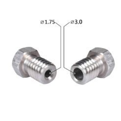 Stainless Steel Extruder Nozzle V6 - 1.75 or 3mm Filament / 0.25 0.4 0.8mm - Image 3