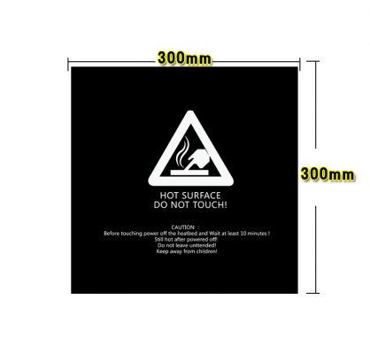 Durable Black Heat Bed Platform Sticker 200 220 250 300mm for 3D Printer UM2 - 300x300 Square