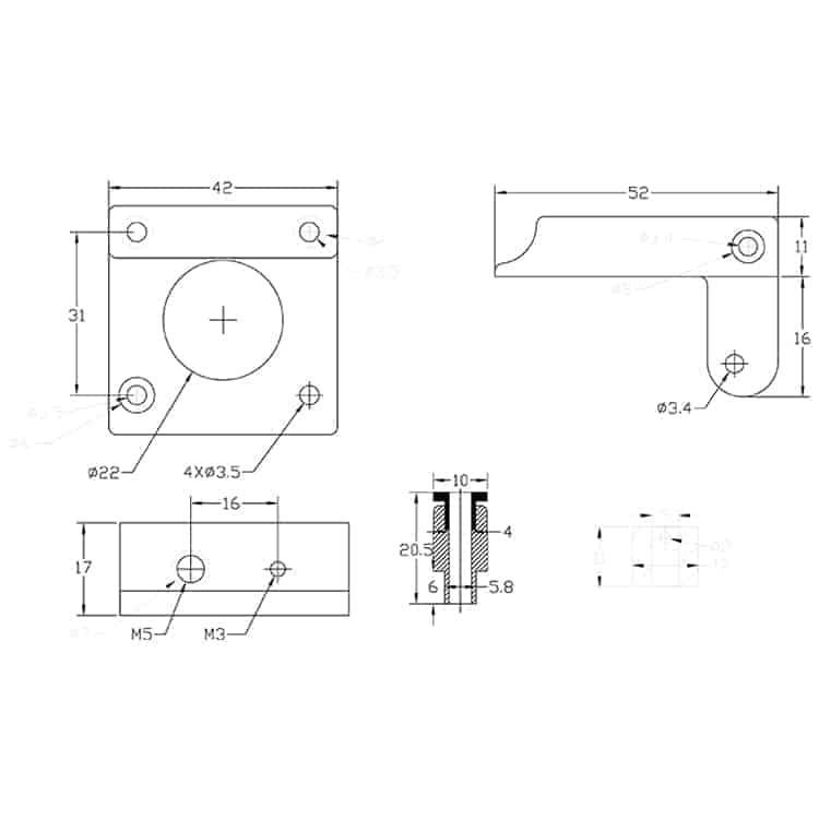 MK8 Extruder Upgrade Kit - Aluminium Block - RepRap CR-10 3D Printer