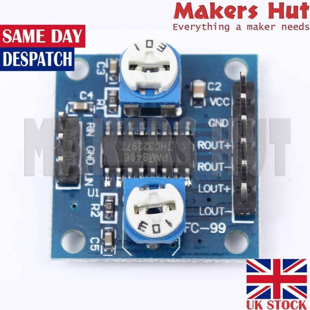 PAM8406 Digital Amplifier Board With Volume Potentiometer 5Wx2 Stereo