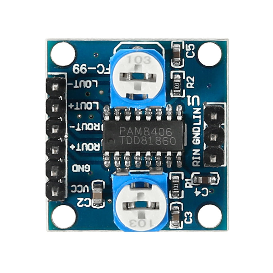 PAM8406 Digital Amplifier Board With Volume Potentiometer 5Wx2 Stereo