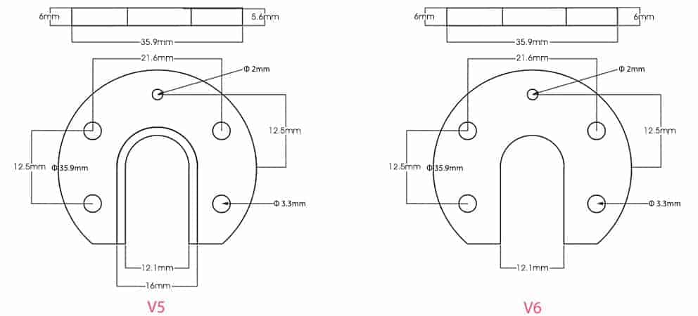 V5 V6 J-Head Hotend Extruder Aluminum Mounting Plate