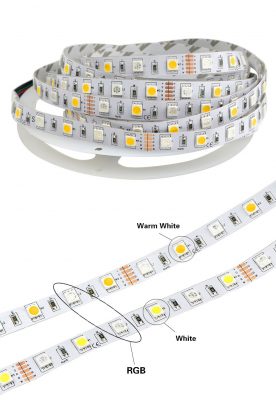 5M RGBW 5050 LED Strip Light IP30/67 DC12V SMD RGB White/WW Light - Image 3