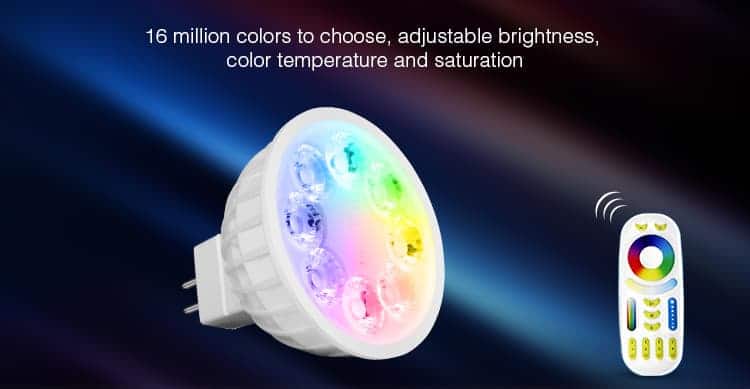 MiLight RGB-DW LED Spotlights Full Colour and Dual White (CCT)- FUT103 GU10 FUT104 MR16