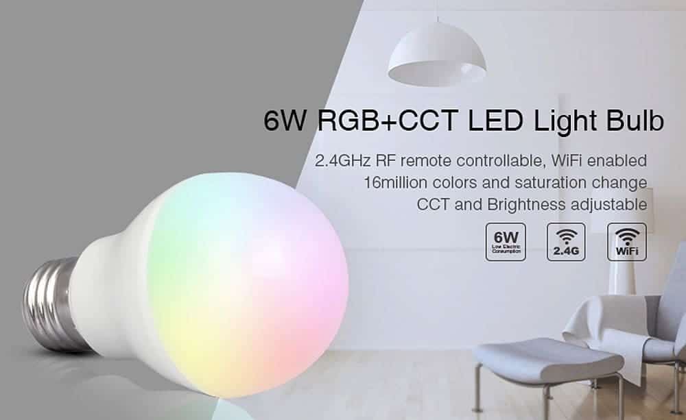 Mi-Light 6W RGBW LED Light Bulb FUT014 Cold White Smart Remote Controlled Lamp