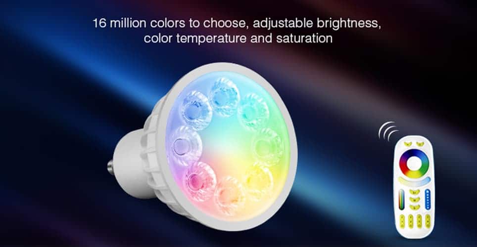 MiLight RGB-DW LED Spotlights Full Colour and Dual White (CCT)- FUT103 GU10 FUT104 MR16