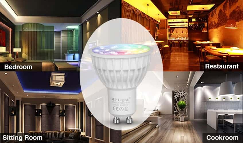 MiLight RGB-DW LED Spotlights Full Colour and Dual White (CCT)- FUT103 GU10 FUT104 MR16