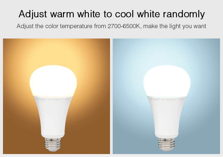 Mi-Light 12W RGB+CCT LED Light Bulb FUT105 Smart Lamp 2.4GHz Radio Controlled