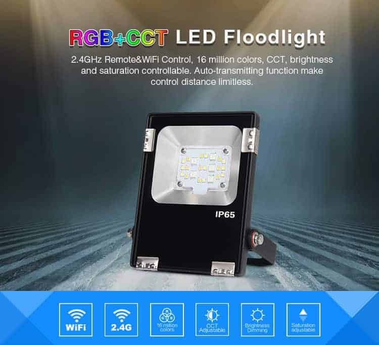 MiLight RGB+CCT LED Floodlight - WiFi Remote Control 10W - 50W