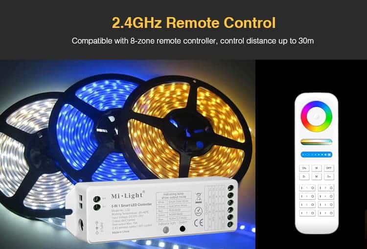 Milight LS2 - 5 in 1 LED Strip Controller, 2.4GHz Remote and Smartphone Control