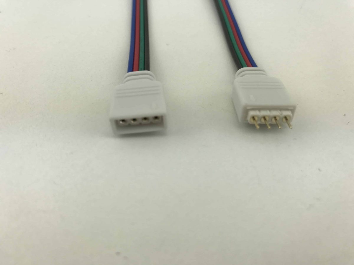 10mm 4Pin Connector Cable Cord Leads Female/Male 5050 RGB LED Strip Lights