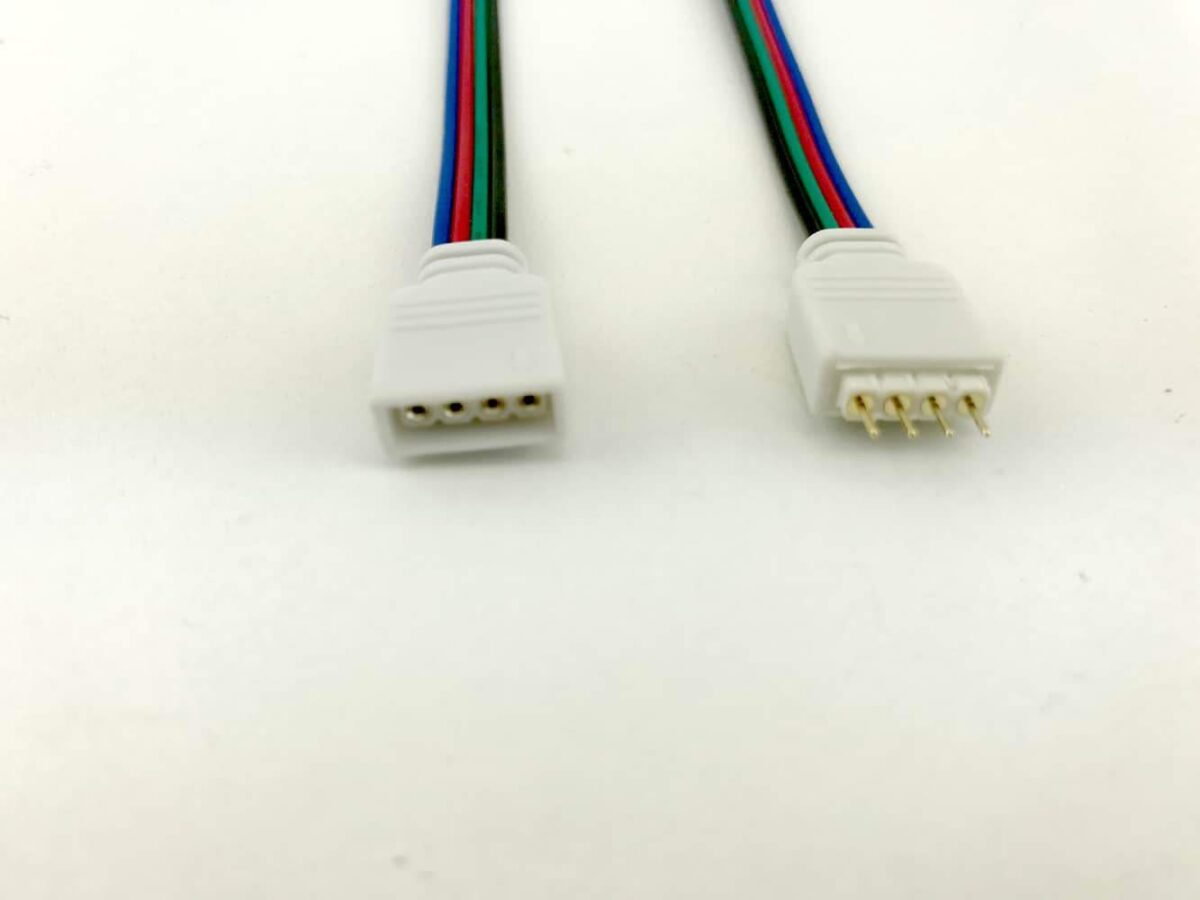 10mm 4Pin Connector Cable Cord Leads Female/Male 5050 RGB LED Strip Lights