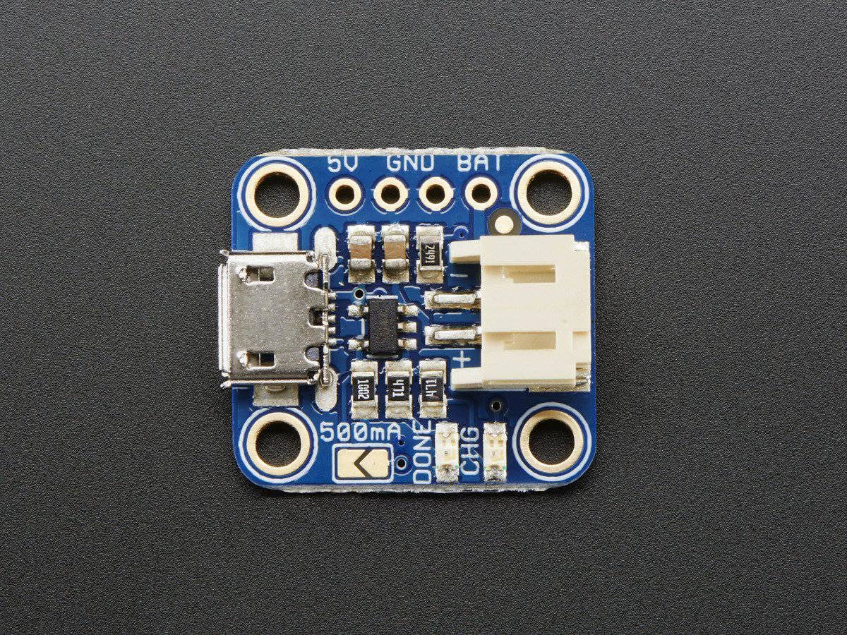 Adafruit Micro Lipo w/MicroUSB Jack - USB LiIon/LiPoly Charger - v1 PID: 1904