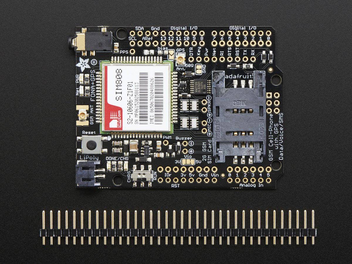 Adafruit FONA 808 Shield - Mini Cell G S M & G P S for Arduino - Adafruit