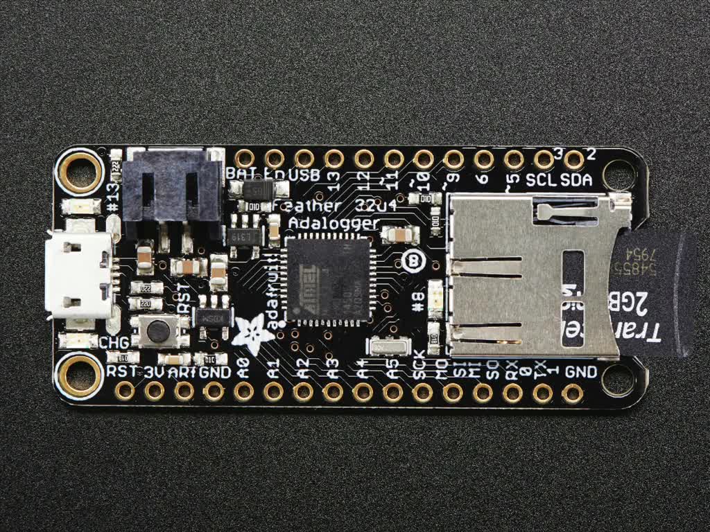 Adafruit Feather 32u4 Adalogger - ATmega32u4 3.3V - 8MHz 2795