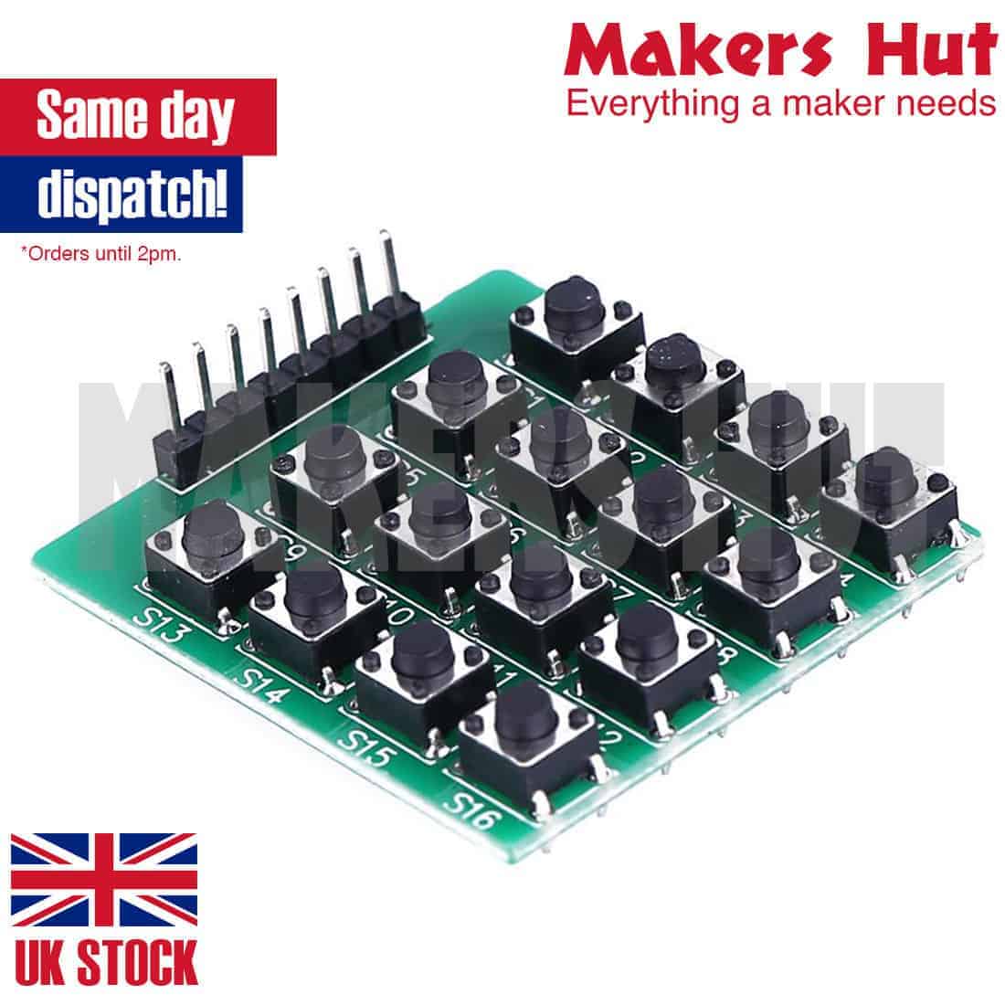 4x4 Matrix 16 Keypad Keyboard Module 16 Button MCU TACT Tactile Switch Arduino