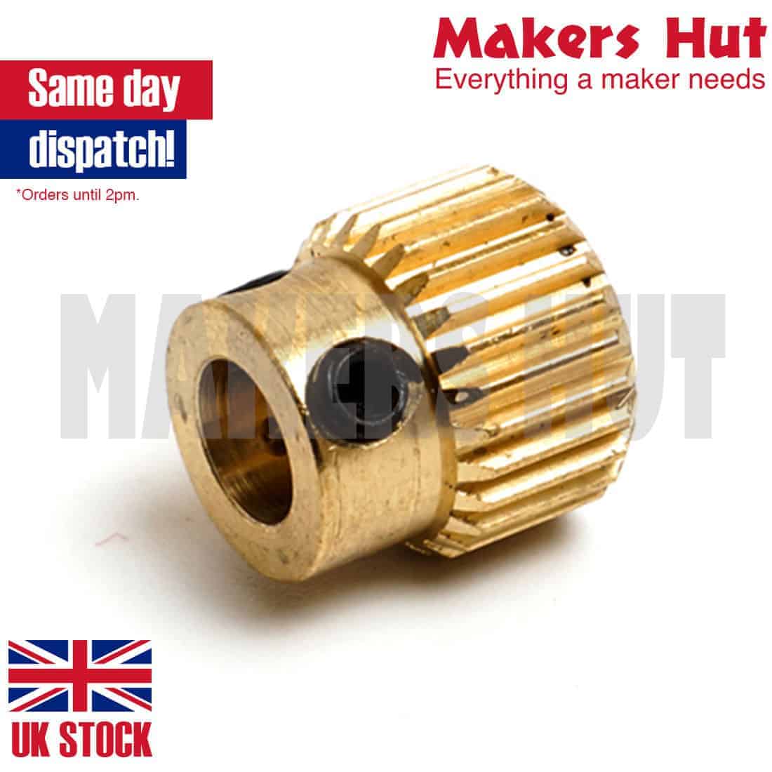 26T Brass Drive Gear for 1.75mm & 3mm Filament  Extruder 5mm Shaft 3D Printer