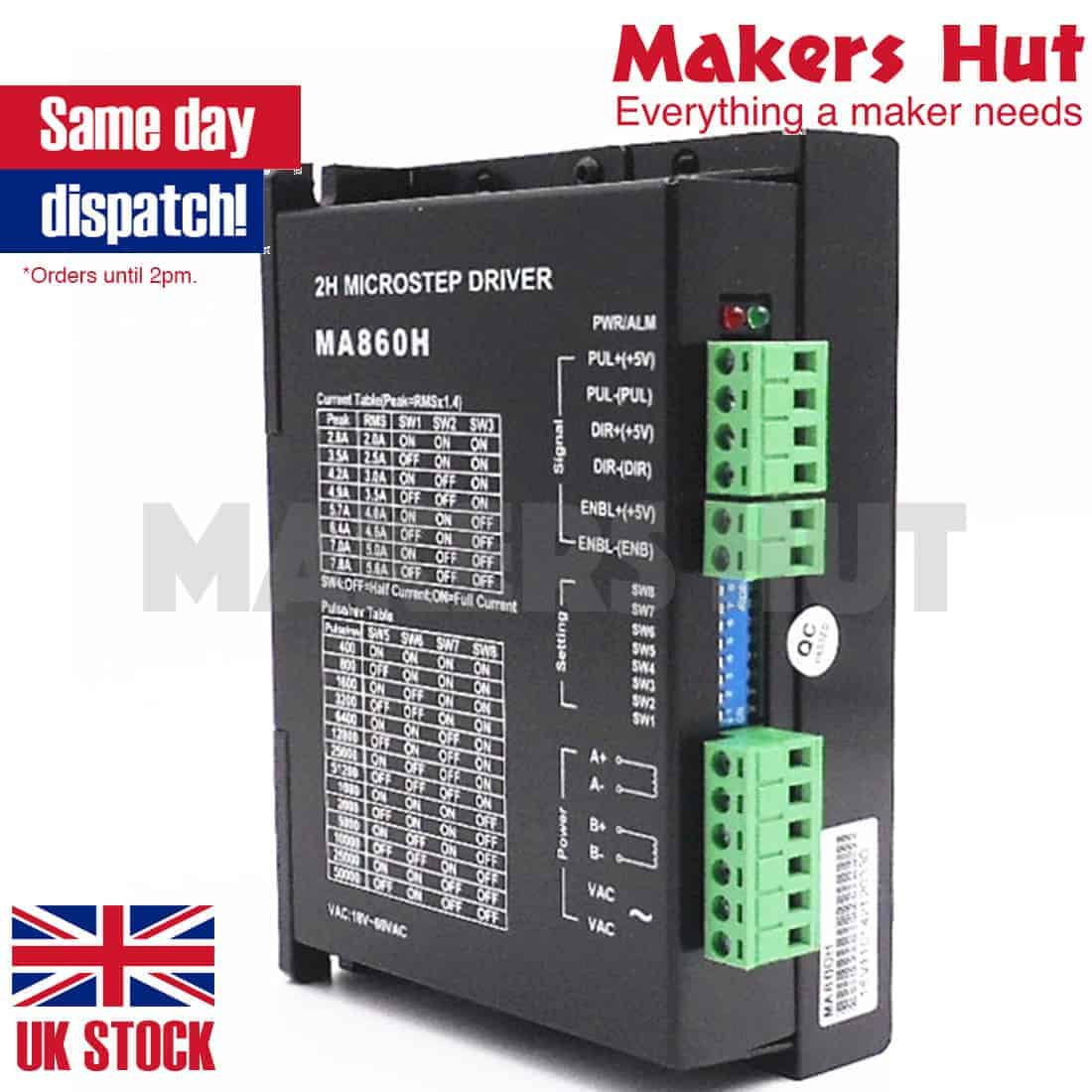MA860H CNC Stepper Driver Board Controller 2.6-7.2A AC18-80V DC24-110V 2/4 Phase