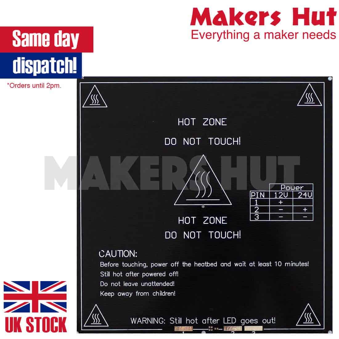 MK3 3D Printer Heatbed - 12V 24V Power with 3mm Aluminum Core PCB ALU