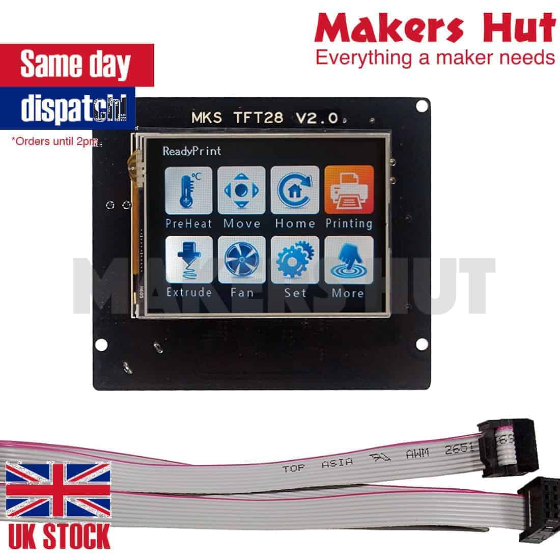 2.8 Inch MKS TFT28 V4 Full Color Touch Screen Support WIFI APP For 3D Printer