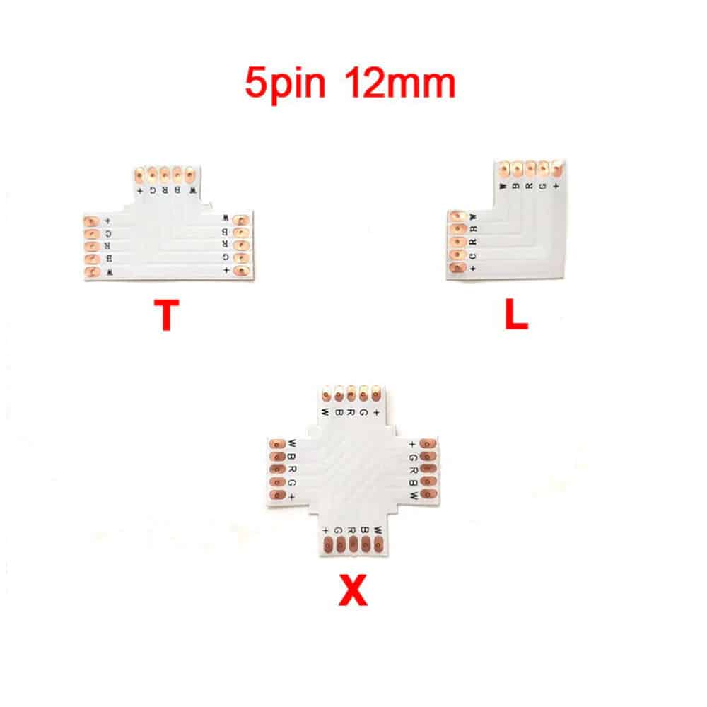 8/10/12mm 2/3/4/5pin X/T/L Shape Single Color LED Strip Corner Connectors
