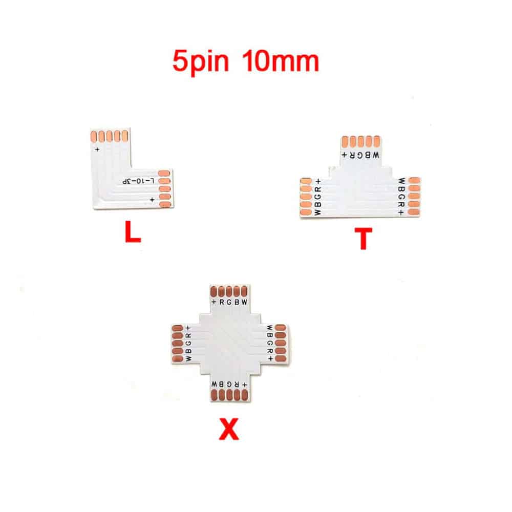 8/10/12mm 2/3/4/5pin X/T/L Shape Single Color LED Strip Corner Connectors