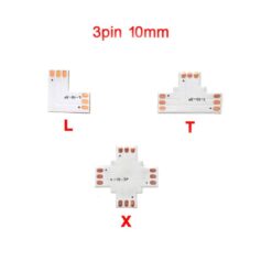 8/10/12mm 2/3/4/5pin X/T/L Shape Single Color LED Strip Corner Connectors - Image 2