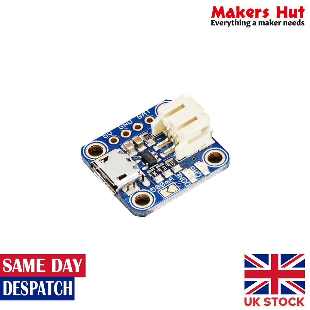 Adafruit Micro Lipo w/MicroUSB Jack - USB LiIon/LiPoly Charger - v1 PID: 1904