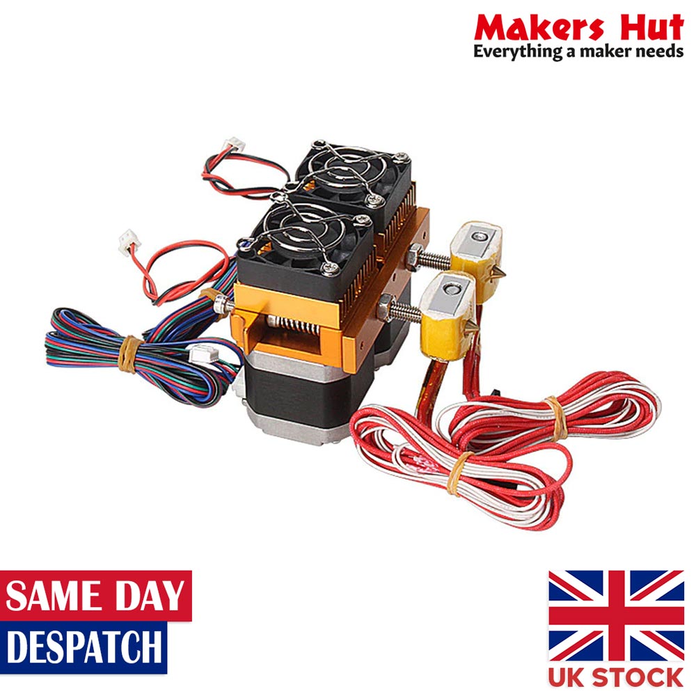 MK8 Dual Head Extruder Kit - 0.4mm Nozzle - 1.75mm - 3D Printer - Makerbot
