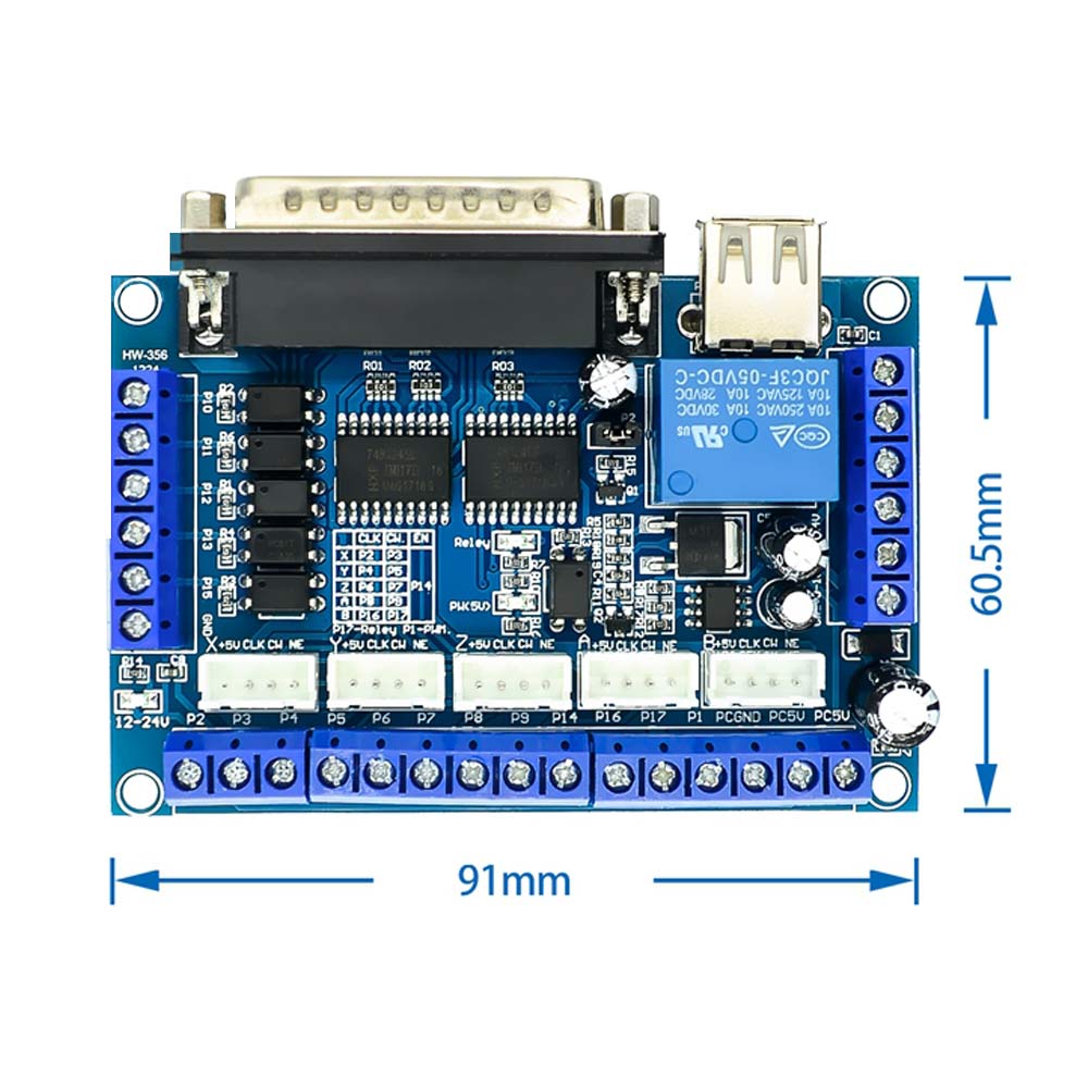 Mach3 5 Axis CNC Interface Adapter Breakout Board For Stepper Motor USB Cable