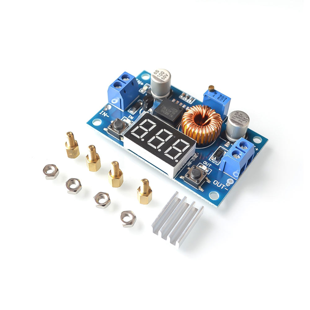 5A 75W DC DC Adjustable Step-down Power Supply Module with Voltmeter Display