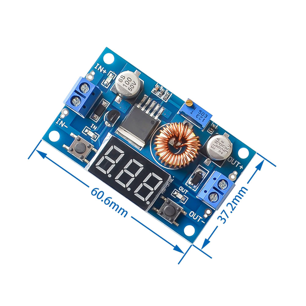 5A 75W DC DC Adjustable Step-down Power Supply Module with Voltmeter Display