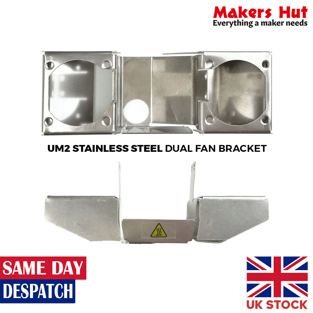 Ultimaker 2 Duct Fan Mount UM2 Plus Stainless Steel Dual Fan Bracket