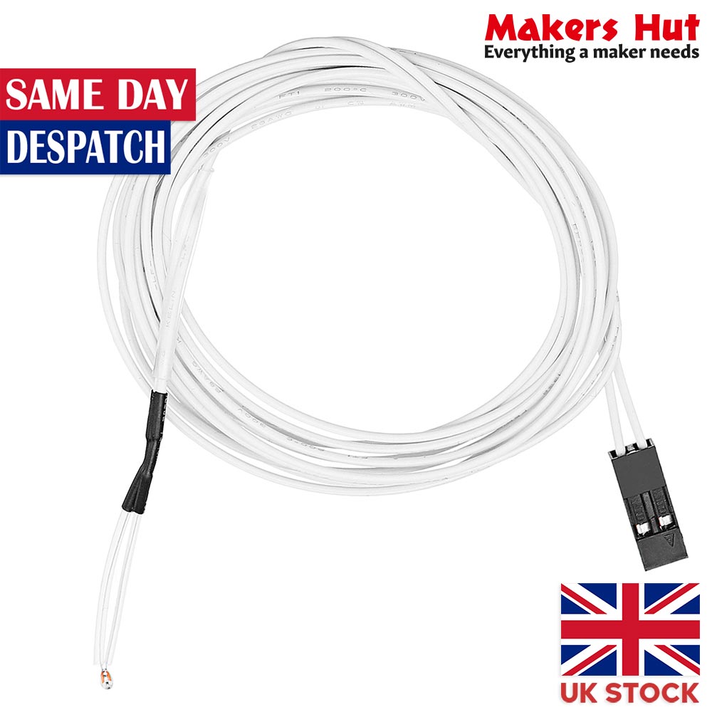 100K Ohm NTC Thermistor with Connector Attached - 3D Printer Prusa RepRap Mendel