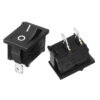 4x ON / OFF Rocker Switch, 2-Pin 250V6A 125V10A - Black - 2 Pin 21x15x20