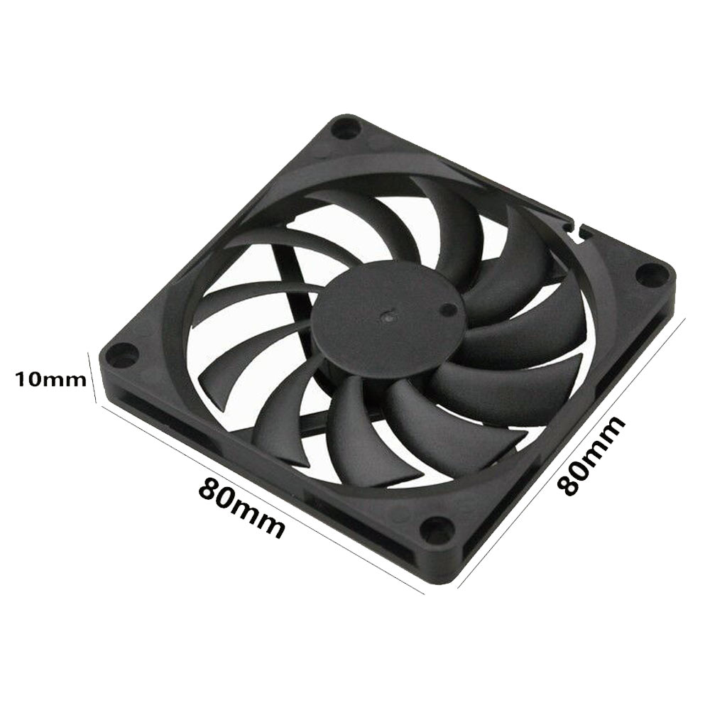 8010 80x80x10mm Axial Fan - 12V 24V DC - 2/3Pin Computer Cooler