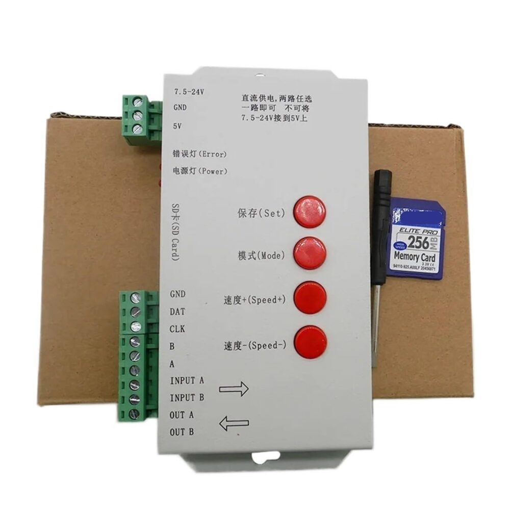 T1000S SD Card RGB LED Pixel Controller -WS2812 WS2812B LPD8806 WS2811 WS2801 T1000S