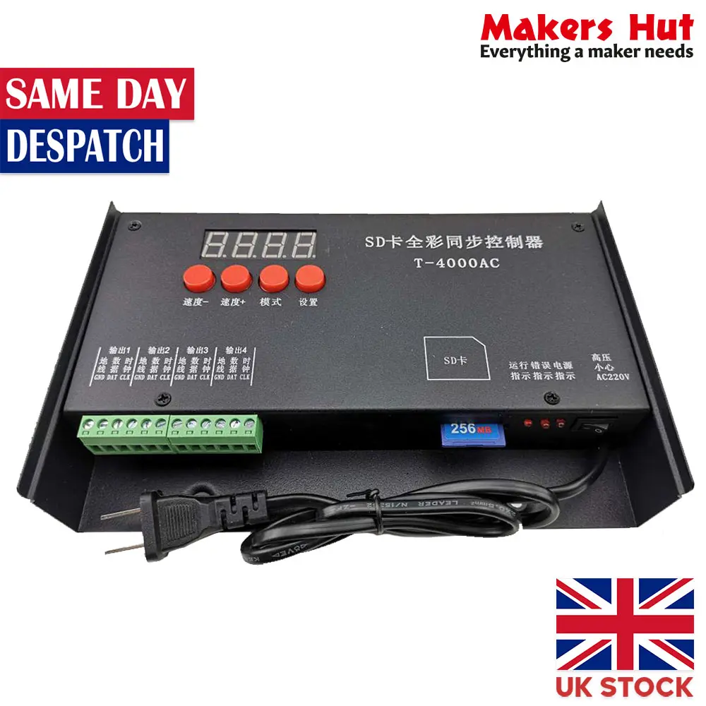 T-4000AC RGB LED Pixel Controller SD Card WS2812 LPD8806 WS2811 WS2801 T4000S