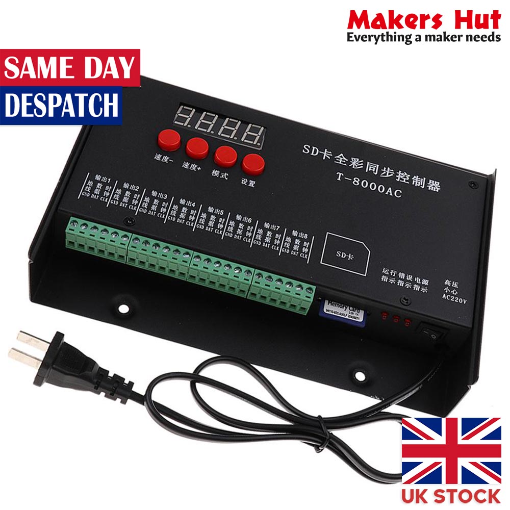 T-8000AC RGB LED Pixel Controller SD Card -WS2812 LPD8806 WS2811 WS2801 T8000S