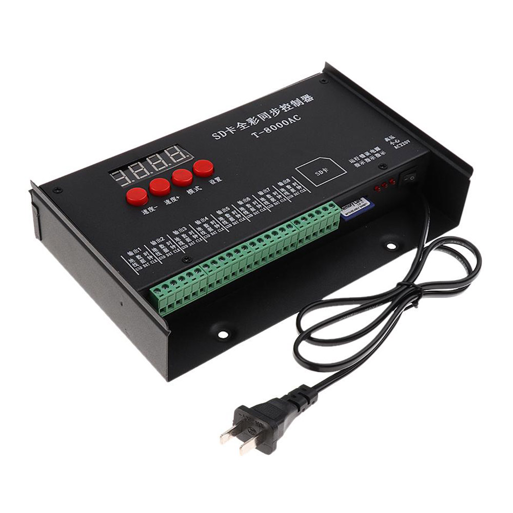 T-8000AC RGB LED Pixel Controller SD Card -WS2812 LPD8806 WS2811 WS2801 T8000S