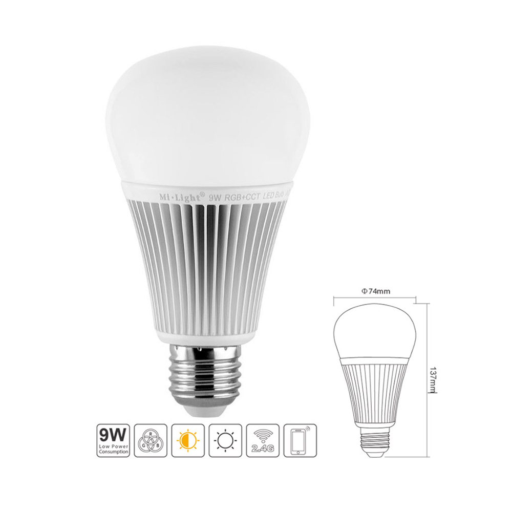 FUTD04 RGB + CCT 9W LED Light Bulb - Milight - DMX512