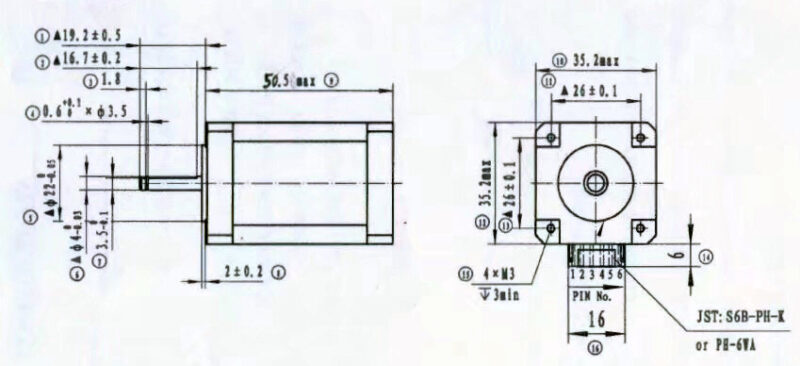 CNC PROFI - Schrittmotor - 4,6 Nm 5,5 A mit 2 Wellenende fi. 14mm Flansch 86mm