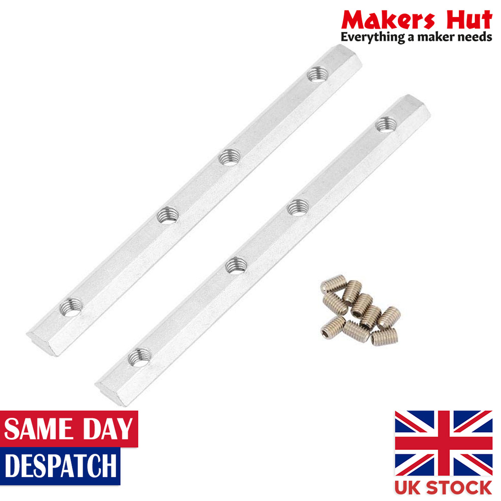 2 x Straight Connector 100mm Joint Bracket for 2020 M5 Aluminum Profile
